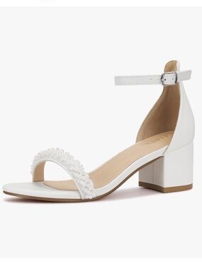 PARTY Women's Open Toe Ankle Strap Low Block Chunky Heels Sandals